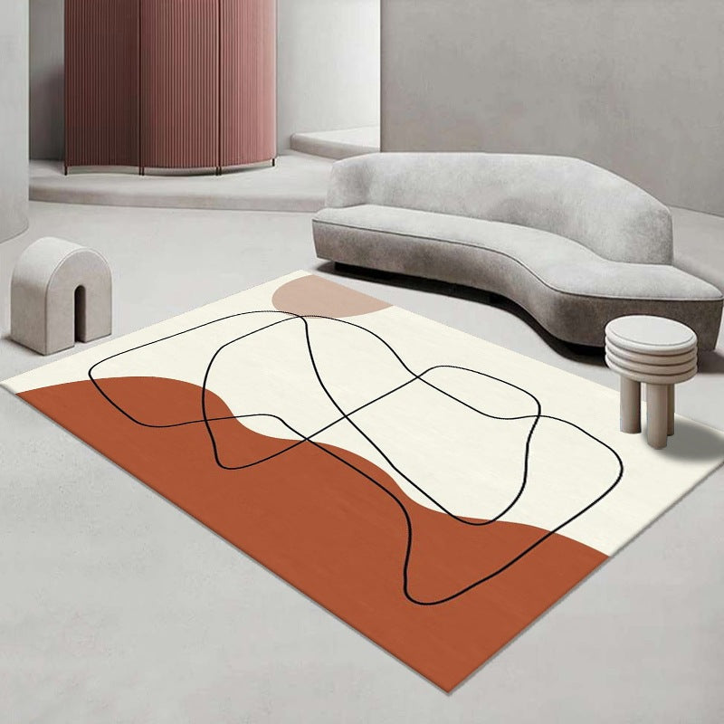 Gray Modern Carpet Polyester Color Piece Carpet Washable Carpet for Living Room