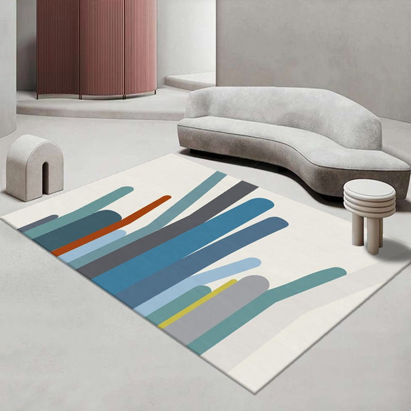 Pink Color Block Area Rug Polyester Modern Indoor Rug Washable Rug for Living Room