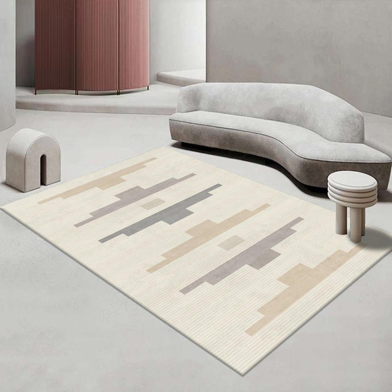 Pink Color Block Area Rug Polyester Modern Indoor Rug Washable Rug for Living Room