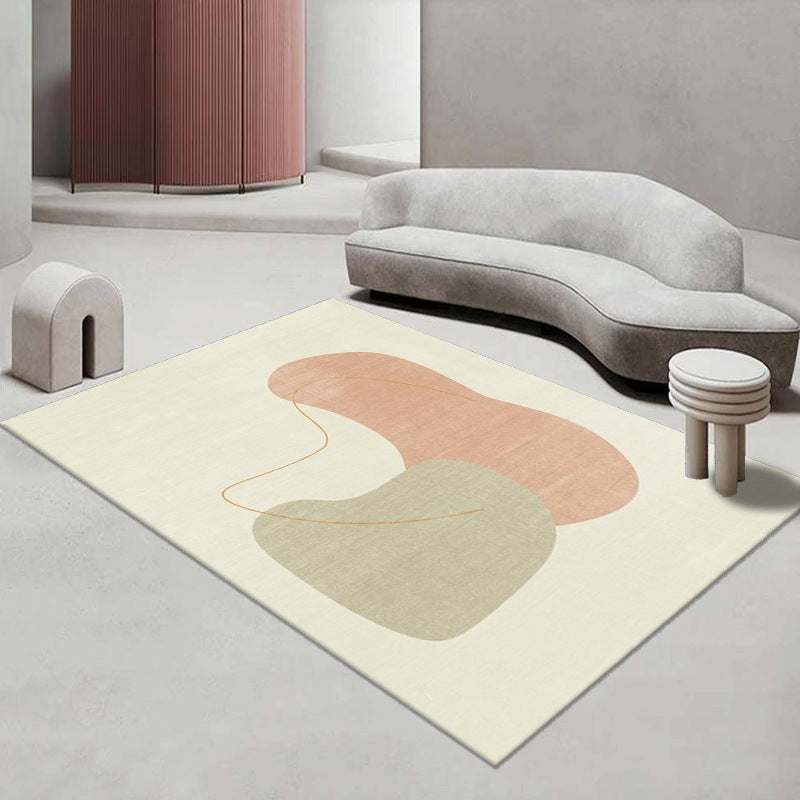 Pink Color Block Area Rug Polyester Modern Indoor Rug Washable Rug for Living Room