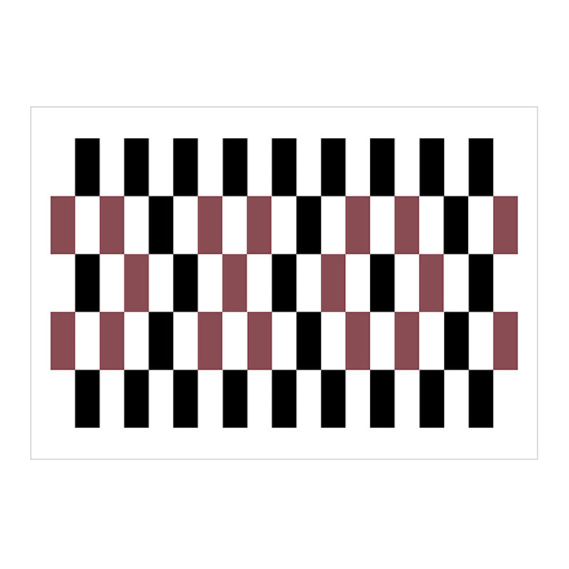 Apricot Square Grid Rug Polyester Modern Rug Stain Resistant Rug for Drawing Room