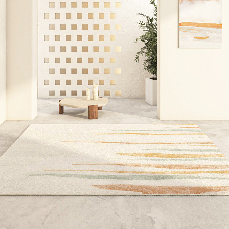 Green Simple Rug Polyester Color Block Indoor Rug Non-Slip Backing Rug for Drawing Room
