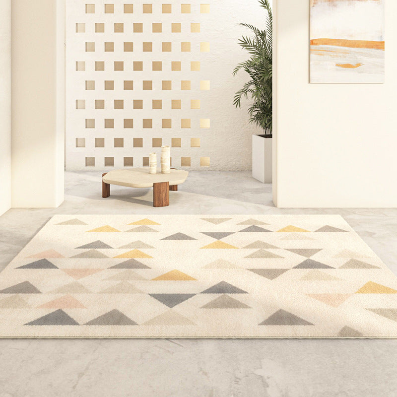 Green Simple Rug Polyester Color Block Indoor Rug Non-Slip Backing Rug for Drawing Room