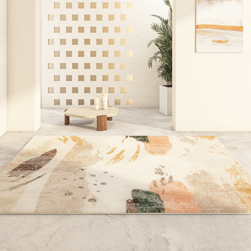 Green Simple Rug Polyester Color Block Indoor Rug Non-Slip Backing Rug for Drawing Room