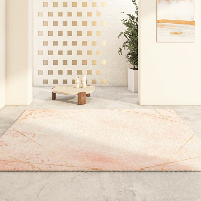 Green Simple Rug Polyester Color Block Indoor Rug Non-Slip Backing Rug for Drawing Room