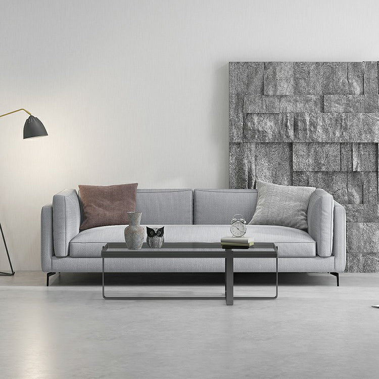 Glass Coffee Table Modern Simple Cross Legs Rectangle Cocktail Table