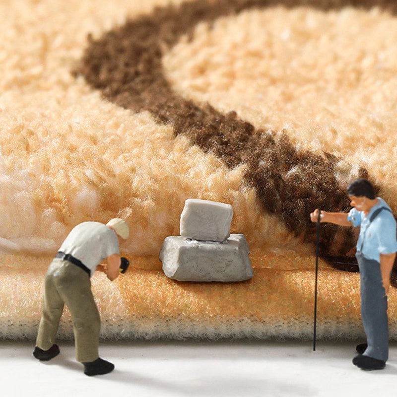 Green Lattice Print Rug Polyester Modern Washable Rug Non-Slip Backing Rug for Living Room