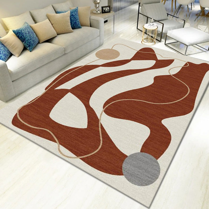 Pink Nordic Carpet Polyester Color Block Carpet Washable Area Carpet for Living Room