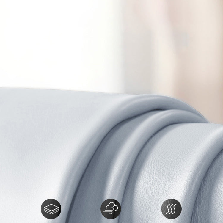 Contemporary Blue Faux Leather Sofa & Chaise for Living Room