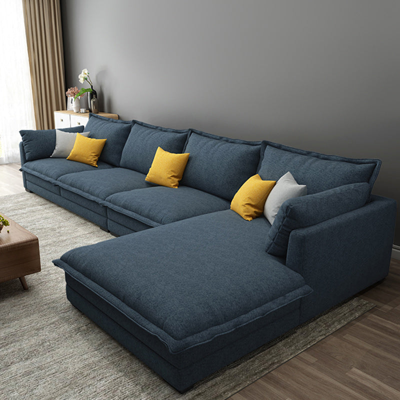 Contemporary Fabric Sofa & Chaise with Pillows for Living Room