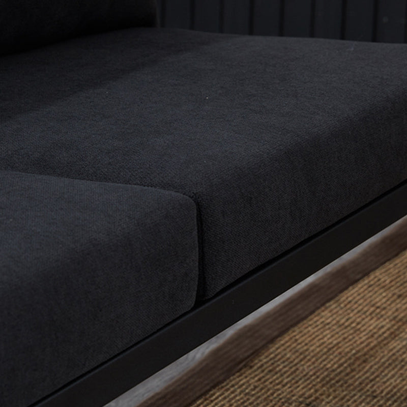 31.4"H Faux Leather/Cotton Blend Square Arm Sofa for Living Room