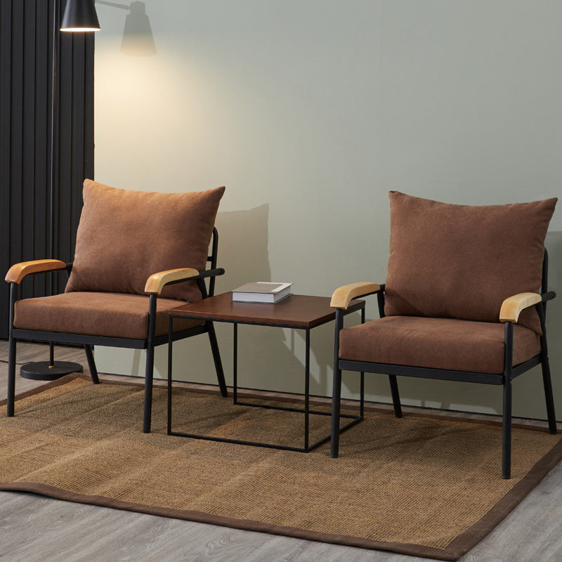 31.4"H Faux Leather/Cotton Blend Square Arm Sofa for Living Room