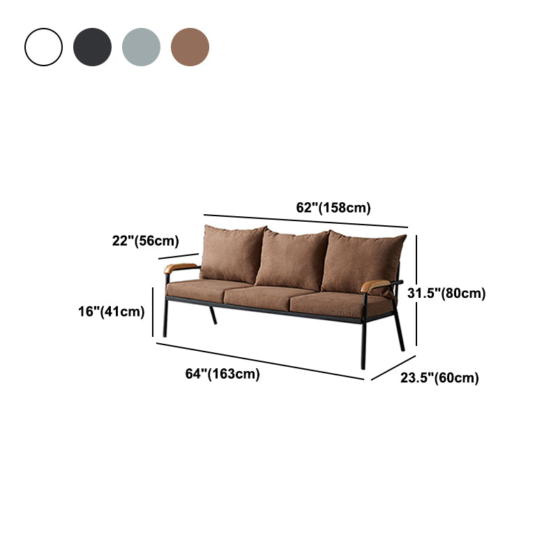 31.4"H Faux Leather/Cotton Blend Square Arm Sofa for Living Room