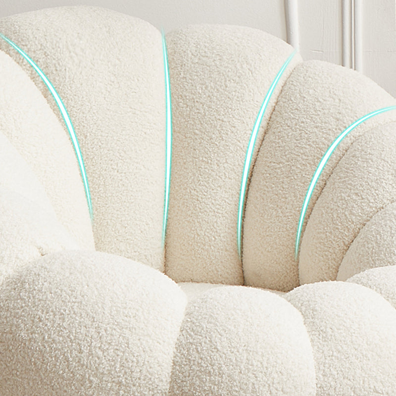 2 Seater 27.5"H Microfiber / Lamb Fleece Sloped Arm Sofa for Living Room