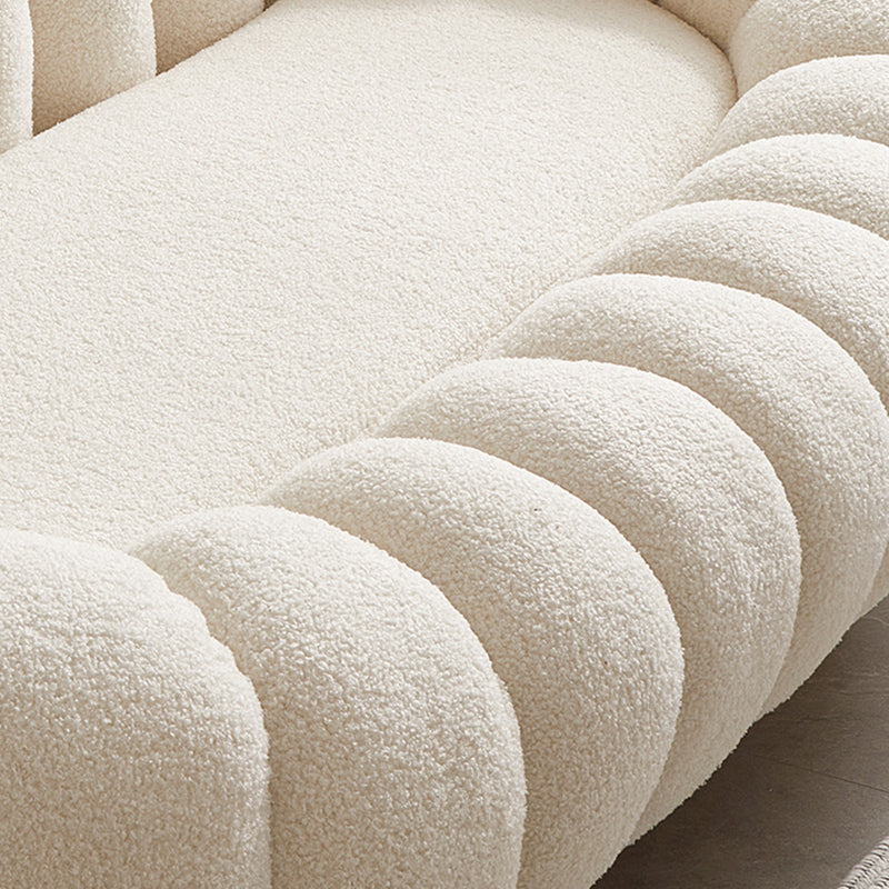 2 Seater 27.5"H Microfiber / Lamb Fleece Sloped Arm Sofa for Living Room