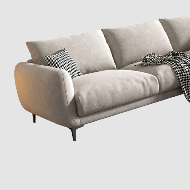 3 Seater 35.4"H Microsuede Solid Color Square Arm Sofa for Living Room