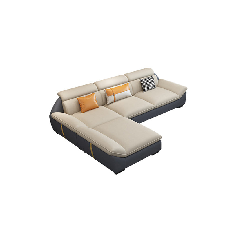 Mid Century Modern Sewn Pillow Back Sofa Pillow Top Arm Sofa & Chaise