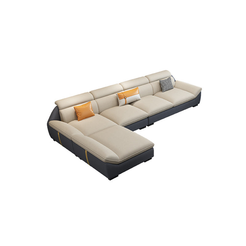 Mid Century Modern Sewn Pillow Back Sofa Pillow Top Arm Sofa & Chaise