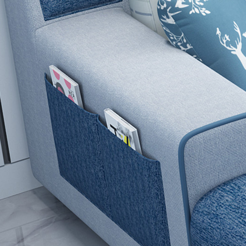 Recessed Arm L-Shape Modular Furniture Sectionals for Four People