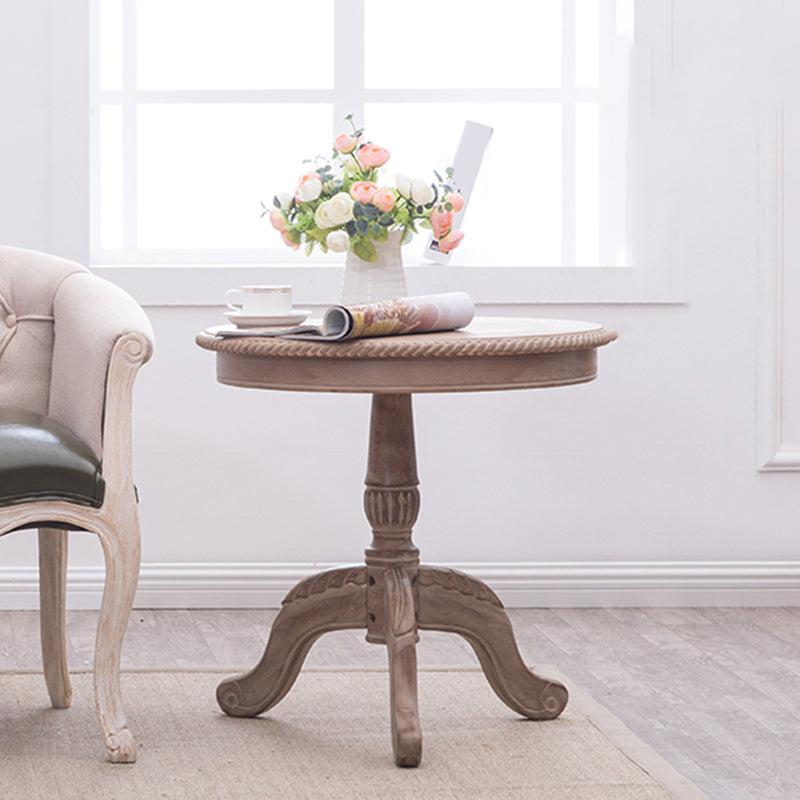 23.6"/28.3" Tall Pedestal End Table Natural/brown/black/white Round Wood Side End Table