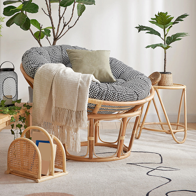Linen Rattan Chair 27.5" H Arms Included Chair for Living Room