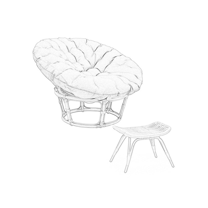 Linen Rattan Chair 27.5" H Arms Included Chair for Living Room