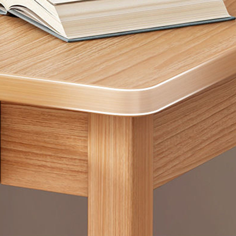 Square Wooden 4 Legs Side Table 1-Drawer End Table with Shelf