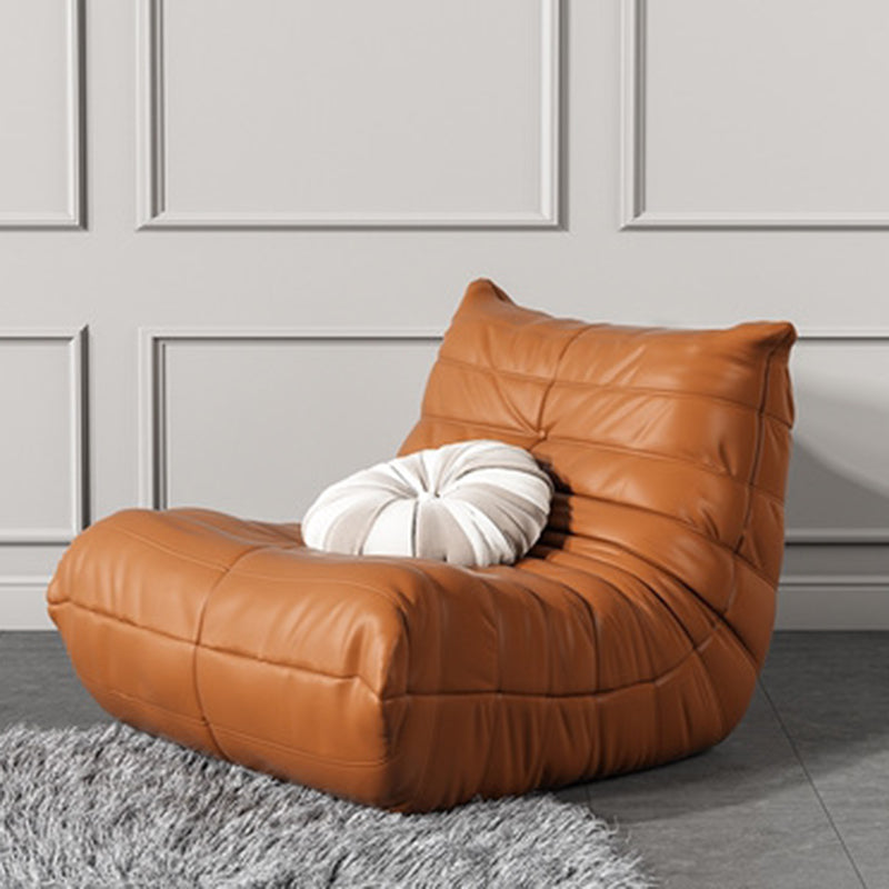 Modern Accent Chair Real Aniline Leather/Faux Leather Chair With Fixed Back