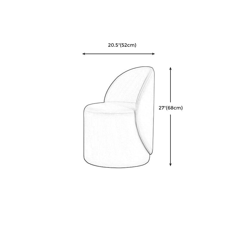 Tight Back Solid Wood Frame Armless Chair Solid Color Accent Chair