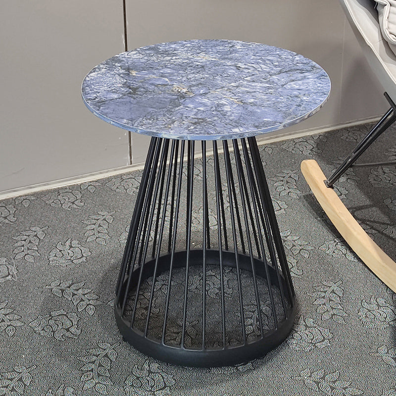 Modern Round Stone End Table Dia 17.7"/19.7" Frame Side Table