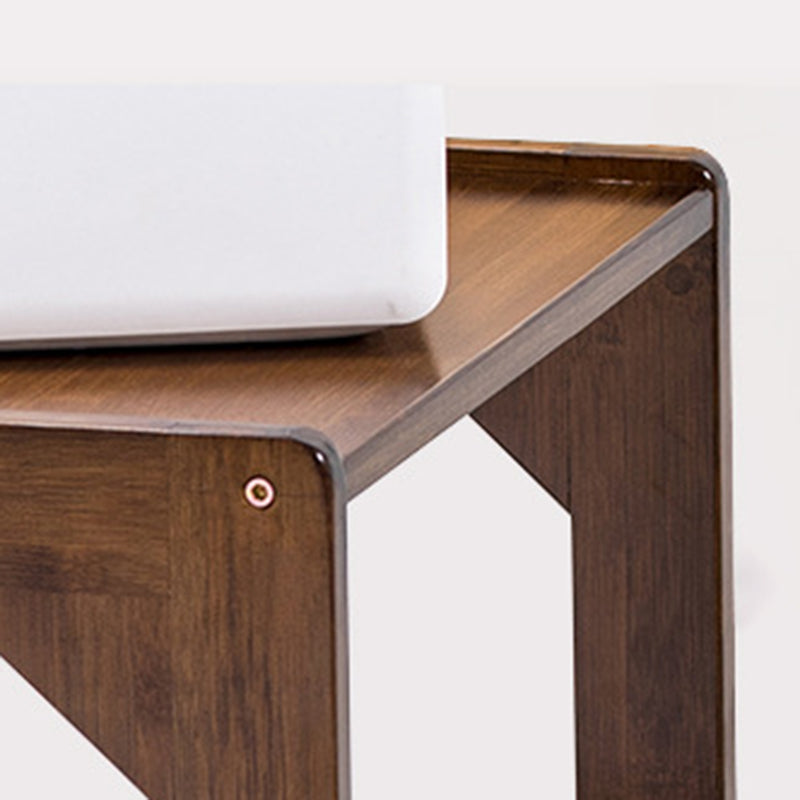 Walnut/Natural Wood End Table 24.8-In H Shelf Included Side Table with Casters
