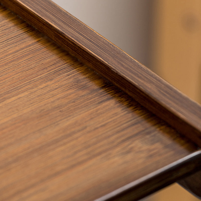 Walnut/Natural Wood End Table 24.8-In H Shelf Included Side Table with Casters