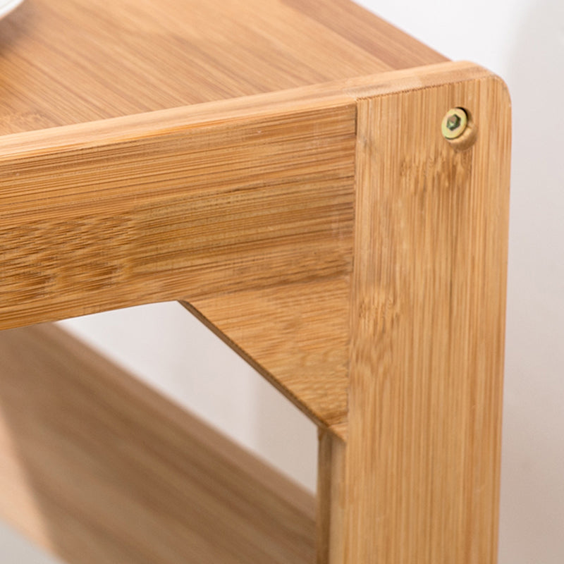 Walnut/Natural Wood End Table 24.8-In H Shelf Included Side Table with Casters
