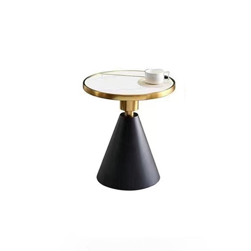 Pedestal Base Design Cocktail Table Marble Table Round Coffee Table with Metal Base