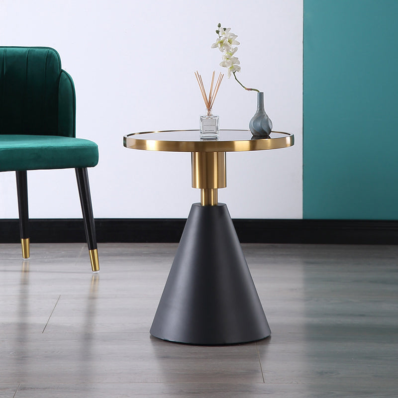 Pedestal Base Design Cocktail Table Marble Table Round Coffee Table with Metal Base
