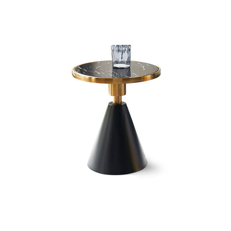 Pedestal Base Design Cocktail Table Marble Table Round Coffee Table with Metal Base