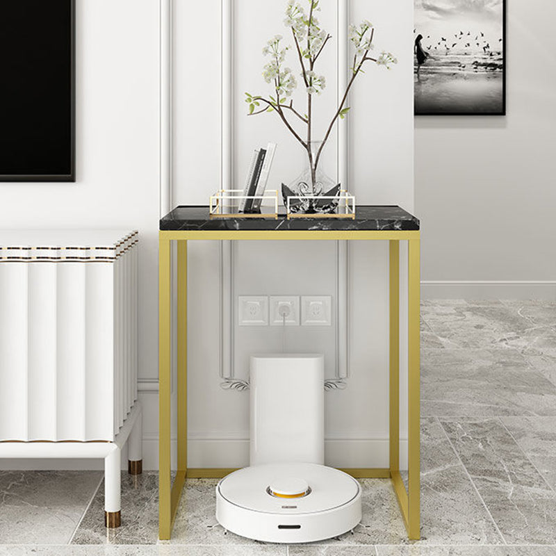 Frame Base Design Cocktail Table Slate Desktop Rectangular Coffee Table with Metal Base