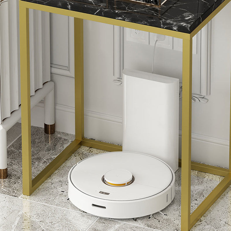 Frame Base Design Cocktail Table Slate Desktop Rectangular Coffee Table with Metal Base