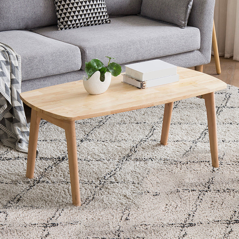 Modern Style 4-Leg Base Solid Color Round/square Wooden Coffee Table For Apartment