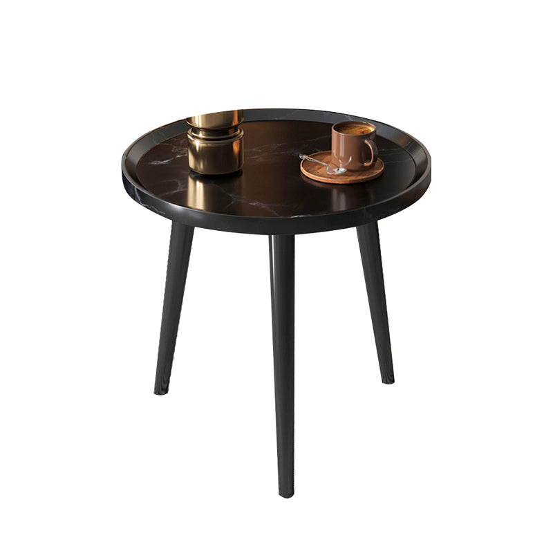 14.9/18.8" H 4-Leg Base Wooden Solid Color Round Coffee Table For Apartment