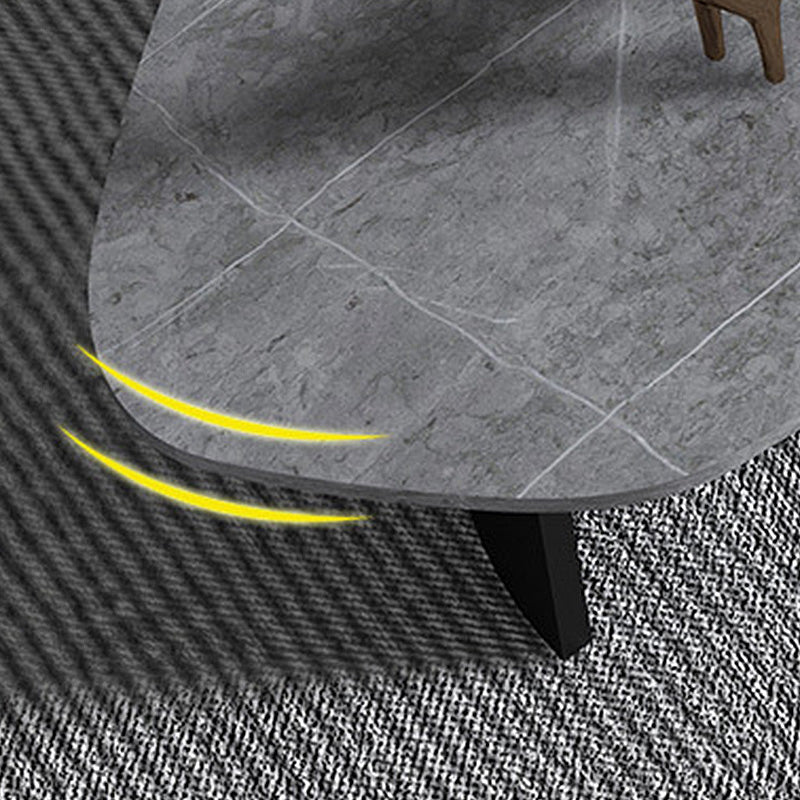 15.7"H Irregular Slate Metal Frame Coffee Table with Drawer for Living Room