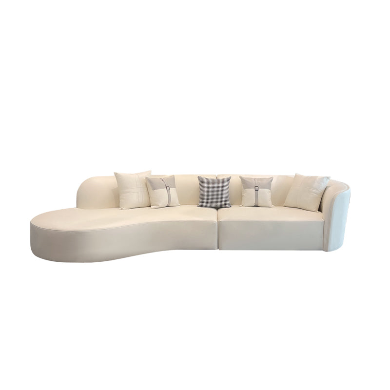 Stain-Resistant Faux Leather Modern Sofa/Sectional for Apartment, Living Room