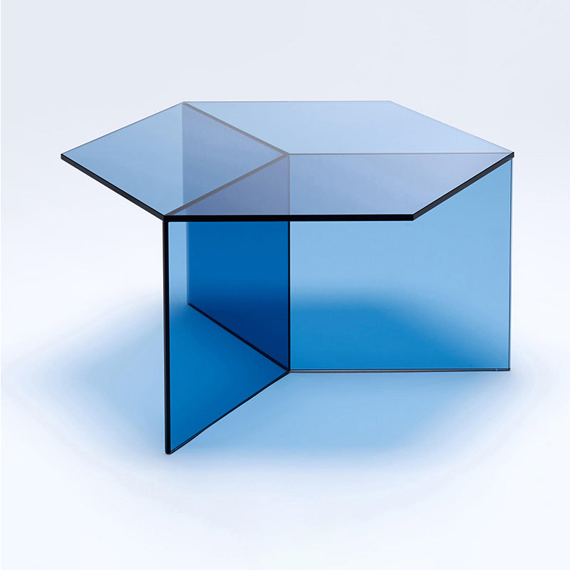 Geometric Clear Acrylic Coffee Table Modern Colored Cocktail Table