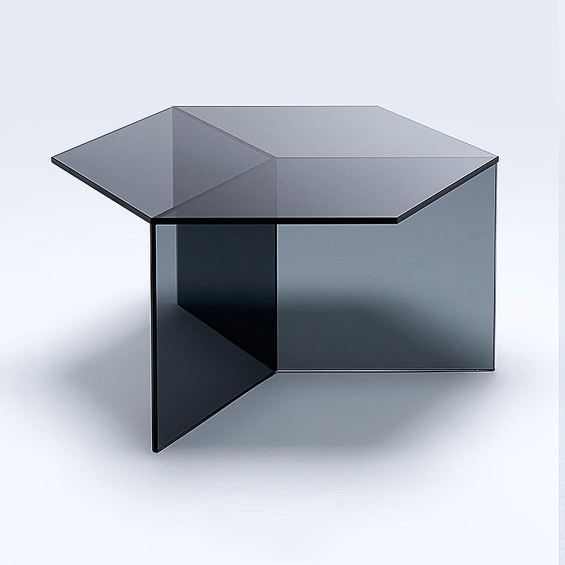 Geometric Clear Acrylic Coffee Table Modern Colored Cocktail Table