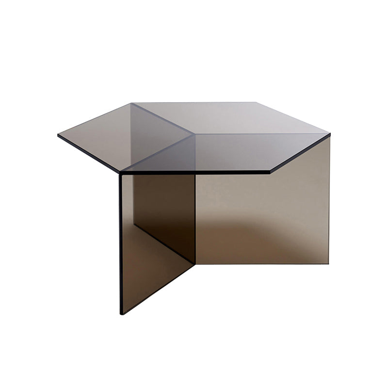 Geometric Clear Acrylic Coffee Table Modern Colored Cocktail Table