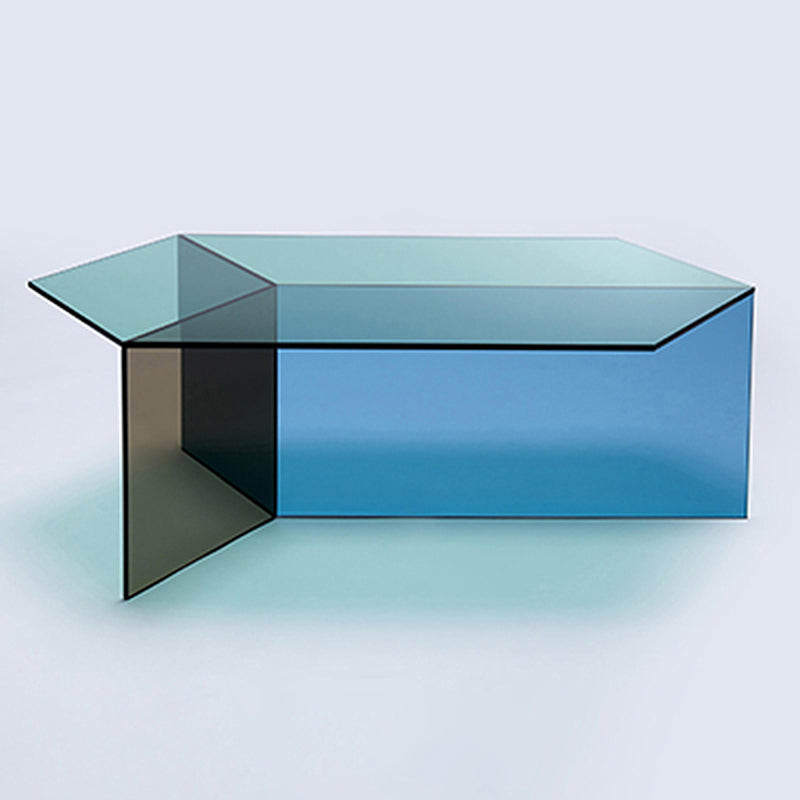 Geometric Clear Acrylic Coffee Table Modern Colored Cocktail Table