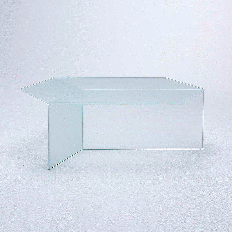 Geometric Clear Acrylic Coffee Table Modern Colored Cocktail Table