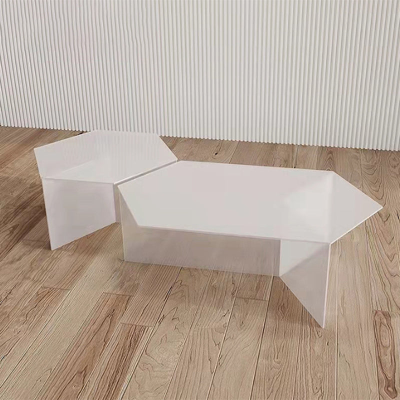 Geometric Clear Acrylic Coffee Table Modern Colored Cocktail Table