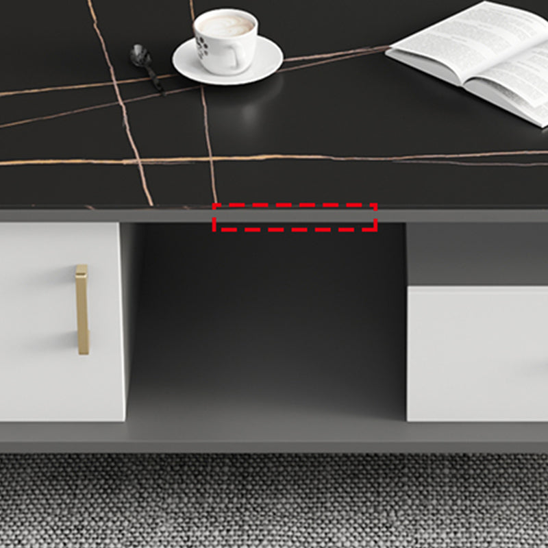 Modern Style Slate White/grey/black Top Rectangular Coffee Table