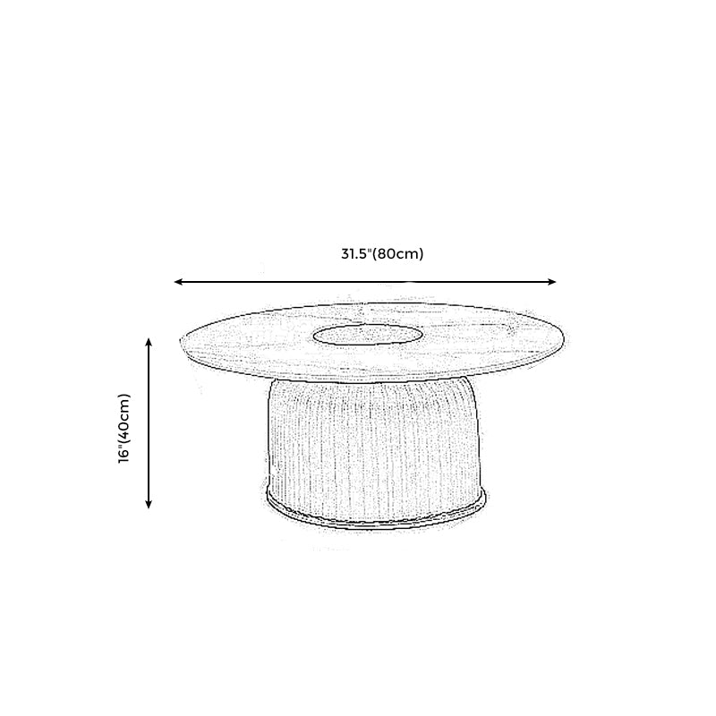 Modern Metal Cocktail Table Round Pedestal Coffee Table - White